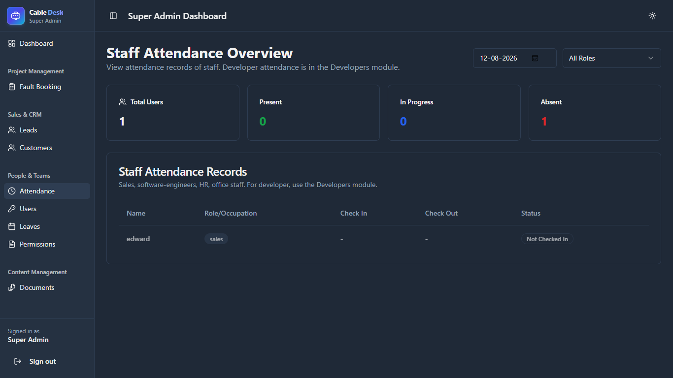 Fault Booking & Field Service Ticketing